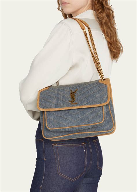 ysl tote chain|ysl denim tote.